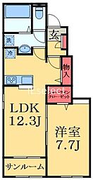 レディーバード II 1LDKの間取図画像