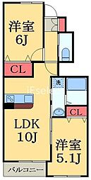 フィレンテKF 2LDKの間取図画像