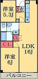 シャイン・クロコ 2LDKの間取図画像