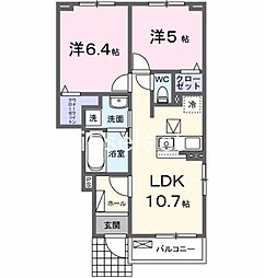 サンレジデンスII 2LDKの間取図画像