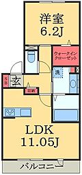 WARABI 1LDKの間取図画像