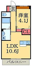 パッションスカイ 1LDKの間取図画像