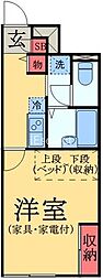 レオパレスラレーブ 1Kの間取図画像