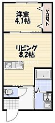 Lyk貝塚 1LDKの間取図画像