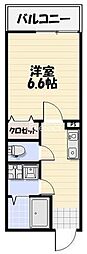 Lyk貝塚 1Kの間取図画像