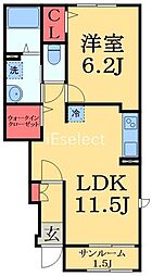 サクラレジェンドD 1LDKの間取図画像