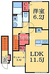サクラレジェンドD 1LDKの間取図画像
