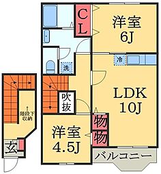 パル・フレッサ 2LDKの間取図画像