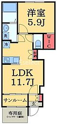 ソル・ルーベル 1LDKの間取図画像
