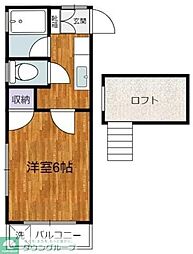 東急世田谷線 上町駅 徒歩2分の賃貸アパート 1階1Kの間取り