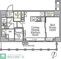 小田急小田原線 千歳船橋駅 徒歩9分の賃貸マンション 5階1LDKの間取り