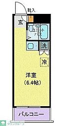 東急東横線 自由が丘駅 徒歩5分の賃貸マンション 3階ワンルームの間取り