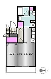 小田急小田原線 下北沢駅 徒歩13分の賃貸マンション 9階ワンルームの間取り