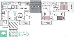 東急田園都市線 用賀駅 徒歩16分の賃貸一戸建て 1階3LDKの間取り