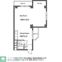 京王井の頭線 神泉駅 徒歩5分の賃貸マンション 3階ワンルームの間取り