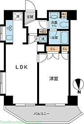東急田園都市線 池尻大橋駅 徒歩3分の賃貸マンション 7階1LDKの間取り