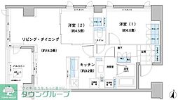 小田急小田原線 祖師ヶ谷大蔵駅 徒歩10分の賃貸マンション 5階2LDKの間取り