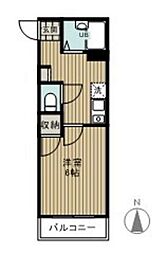 東急目黒線 西小山駅 徒歩10分の賃貸アパート 2階1Kの間取り