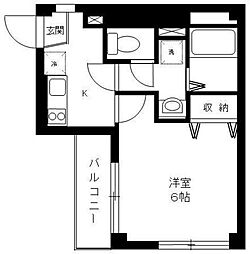 東急世田谷線 松陰神社前駅 徒歩1分の賃貸マンション 3階1Kの間取り