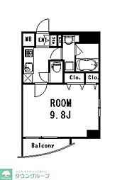 東急田園都市線 渋谷駅 徒歩10分の賃貸マンション 6階1Kの間取り
