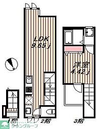 東急東横線 学芸大学駅 徒歩6分の賃貸アパート 2階1LDKの間取り