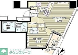 JR山手線 代々木駅 徒歩4分の賃貸マンション 11階1LDKの間取り