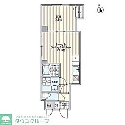 JR山手線 恵比寿駅 徒歩9分の賃貸マンション 3階1LDKの間取り