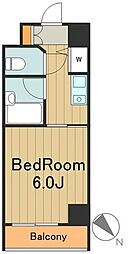 ルーブル西大井 1Kの間取図画像