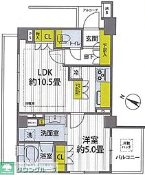 コスモ・イオ桜新町 1LDKの間取図画像