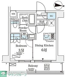 メゾン・クロイゾン 1DKの間取図画像