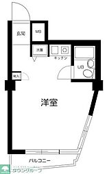 ジュエリー世田谷 ワンルームの間取図画像