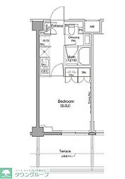 ザ・パークハビオ三軒茶屋テラス 1Kの間取図画像