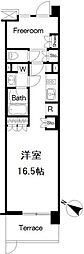 ブリリアイスト三軒茶屋アイビーテラス ワンルームの間取図画像