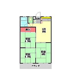 大日松原マンション 3DKの間取図画像