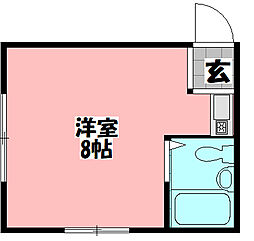 栄町マンション 2階ワンルームの間取り