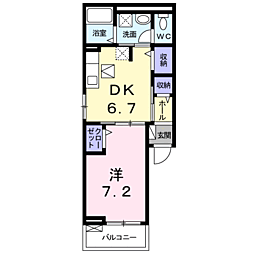 コモド・カーサ 1階1DKの間取り