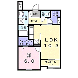 ロイヤル　ハイム 1階1LDKの間取り