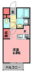 ルミエール 1Kの間取図画像