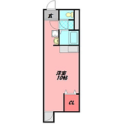 レインボービル ワンルームの間取図画像
