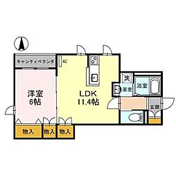 ディアグラナート 1LDKの間取図画像