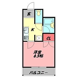 アーベントロート 1Kの間取図画像