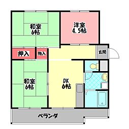 KNハイツ 3DKの間取図画像