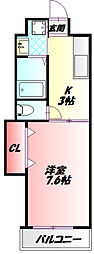 ロジュマン門真 1Kの間取図画像