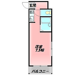 和楽マンション ワンルームの間取図画像
