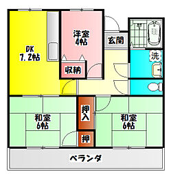 グレースシャトー 3DKの間取図画像