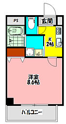 アヴェーレ早苗 1Kの間取図画像