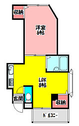 ニューシビックハイムA棟 1LDKの間取図画像