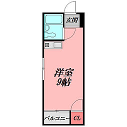 早苗清洲プラザ ワンルームの間取図画像