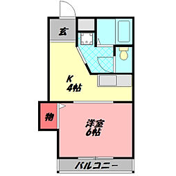 レジデンス太子橋 1Kの間取図画像