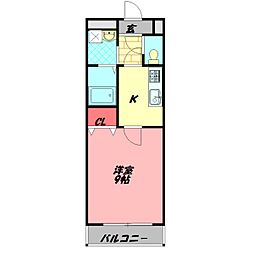 アムールYF 1Kの間取図画像